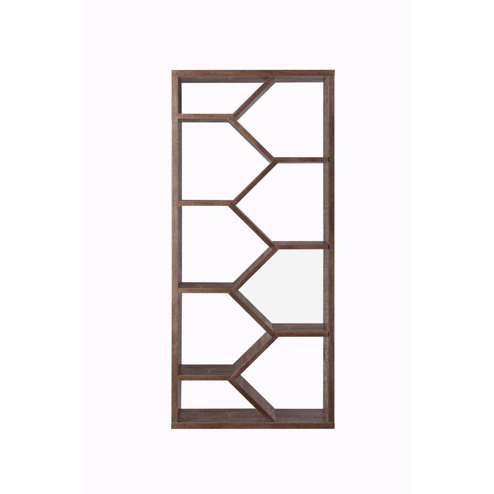 Walnut Oak Faux Wood 9-Shelf Cube Bookcase M23249