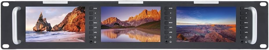 Triple 5 Inch 2RU Rack Mount Monitor LCD 800x400 3G SDI HDMI AV Input and Output P570742