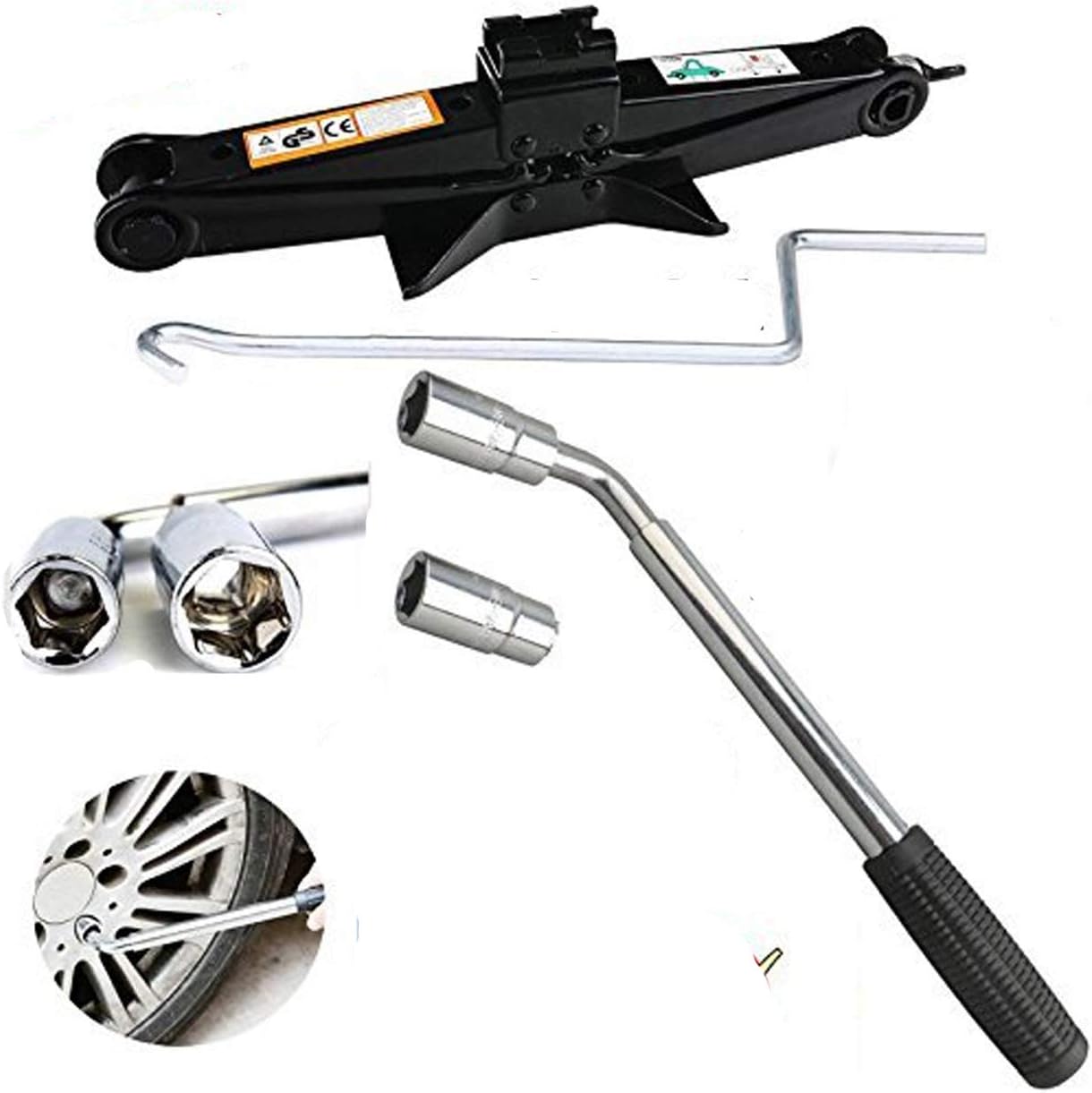 Spare Tire Tool Kit with 2T Scissor Jack, Pack of 2 N944092