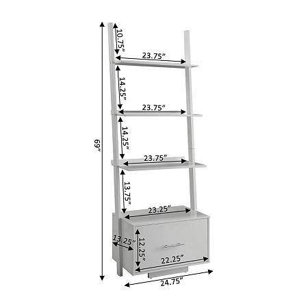 Ladder Bookcase with File Drawer Q805