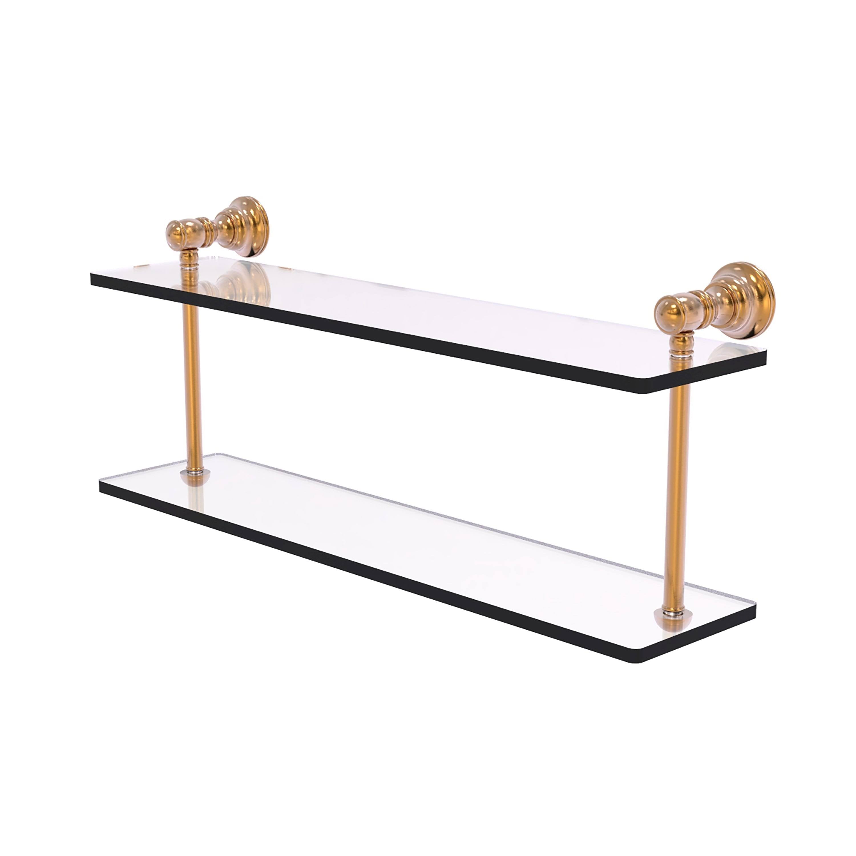 Two Tiered Glass Shelf - Brushed Bronze / 22 inch A7982