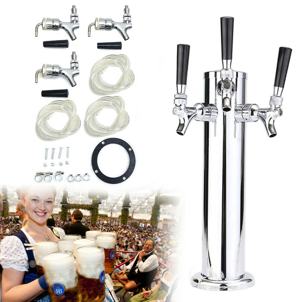 Stainless Steel Silver Beer Dispenser (3 Taps) E3493