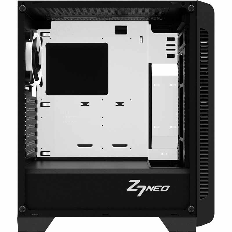 ATX Mid Tower Gaming PC Case with Tempered Glass and 4 Pre-Installed 120mm RGB LED Ring Fans M17338