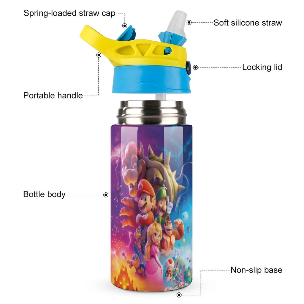Insulated Stainless Steel Water Bottle with Straw F214861