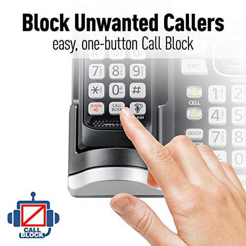 DECT 6.0 Expandable Cordless Phone System with Answering Machine - 3 Handsets C297