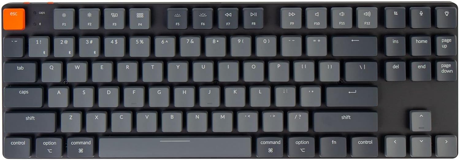 87 Keys Ultra-Slim Wireless Bluetooth/USB Wired Mechanical Keyboard with White LED Backlit X403