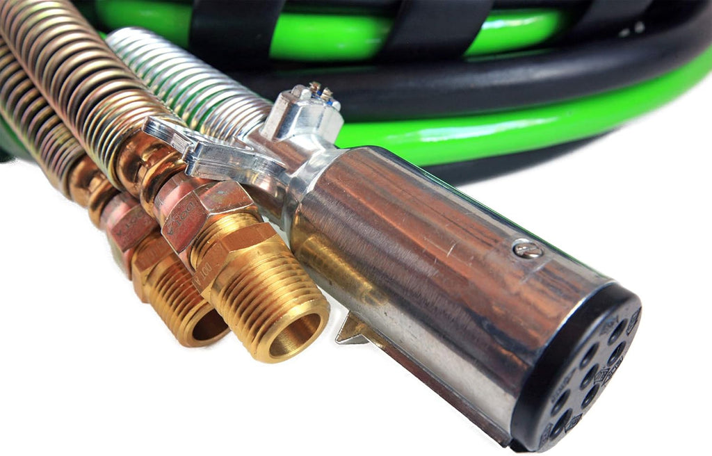 3-IN-1 Wrap 7-Way ABS Electric Cord Cable and Air Line Hose Assembly 12' J1720