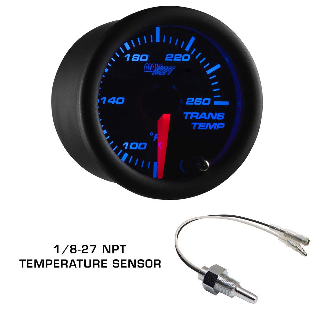 Black 7 Color 100 PSI Oil Pressure, Water Temperature, Transmission Temp & Volt Gauges with Quad Pillar Pod T8408