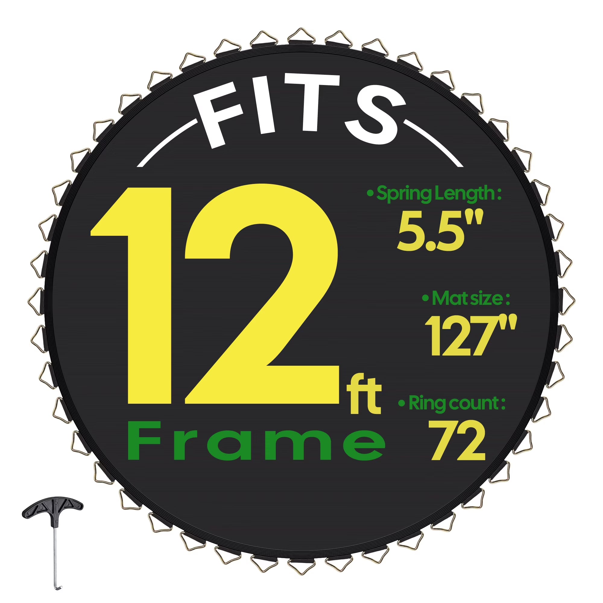 Trampoline Replacement Mat with 72 V-Ring, 8 Row Stitch R38687