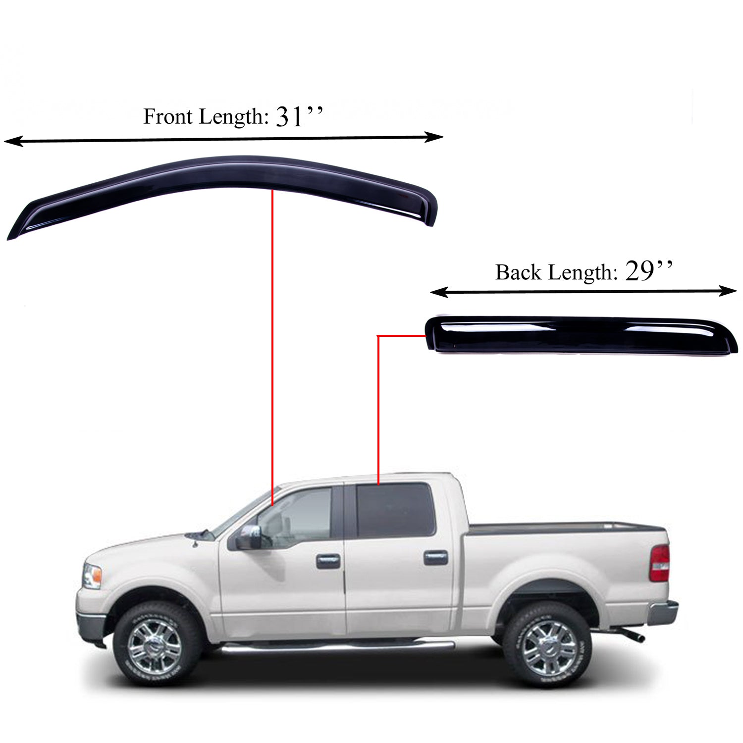 Acrylic Window Visor Sun Rain Deflector Guard U313522