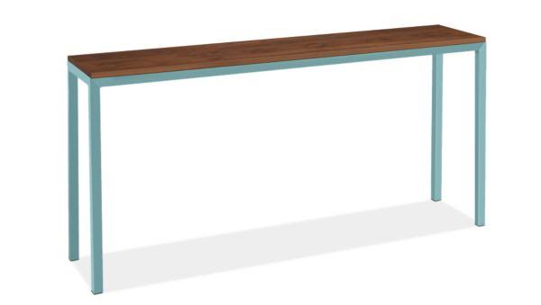 Walnut Console Table with Ocean Blue Base S893