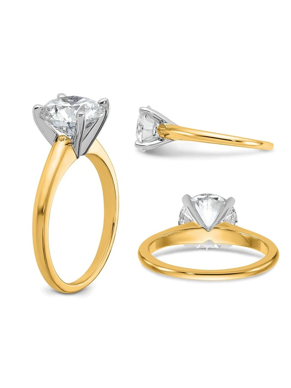 14K Yellow Gold Lab-Grown Diamond Solitaire Engagement Ring V786