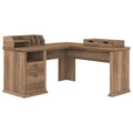 60W L Shaped Desk with Storage in Reclaimed Pine X191
