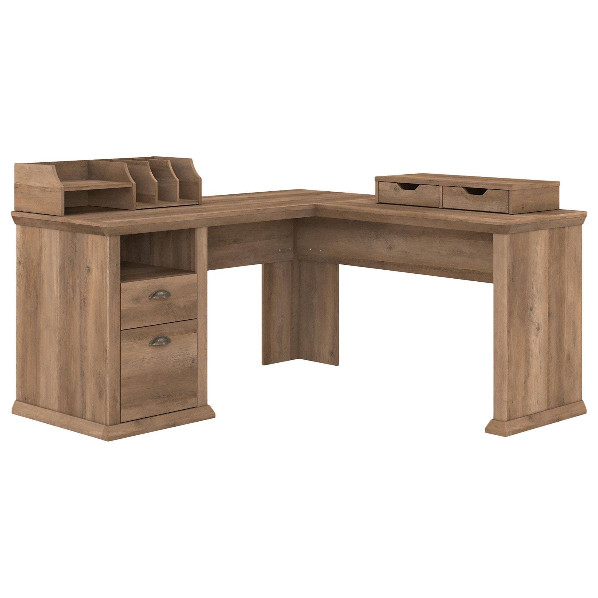 60W L Shaped Desk with Storage in Reclaimed Pine X191