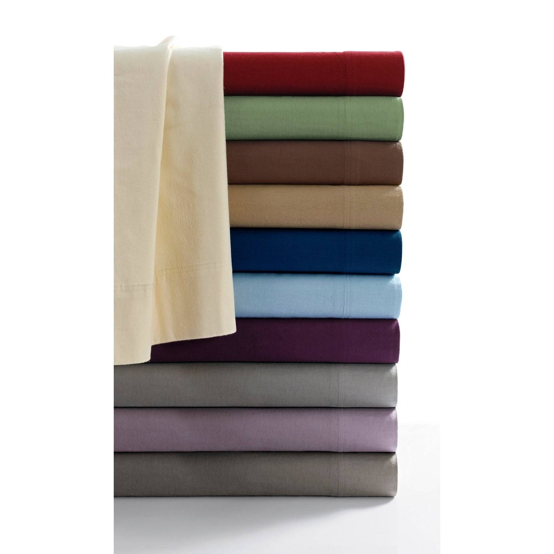 Dark Red Full Solid Flannel Sheet Set Y52541