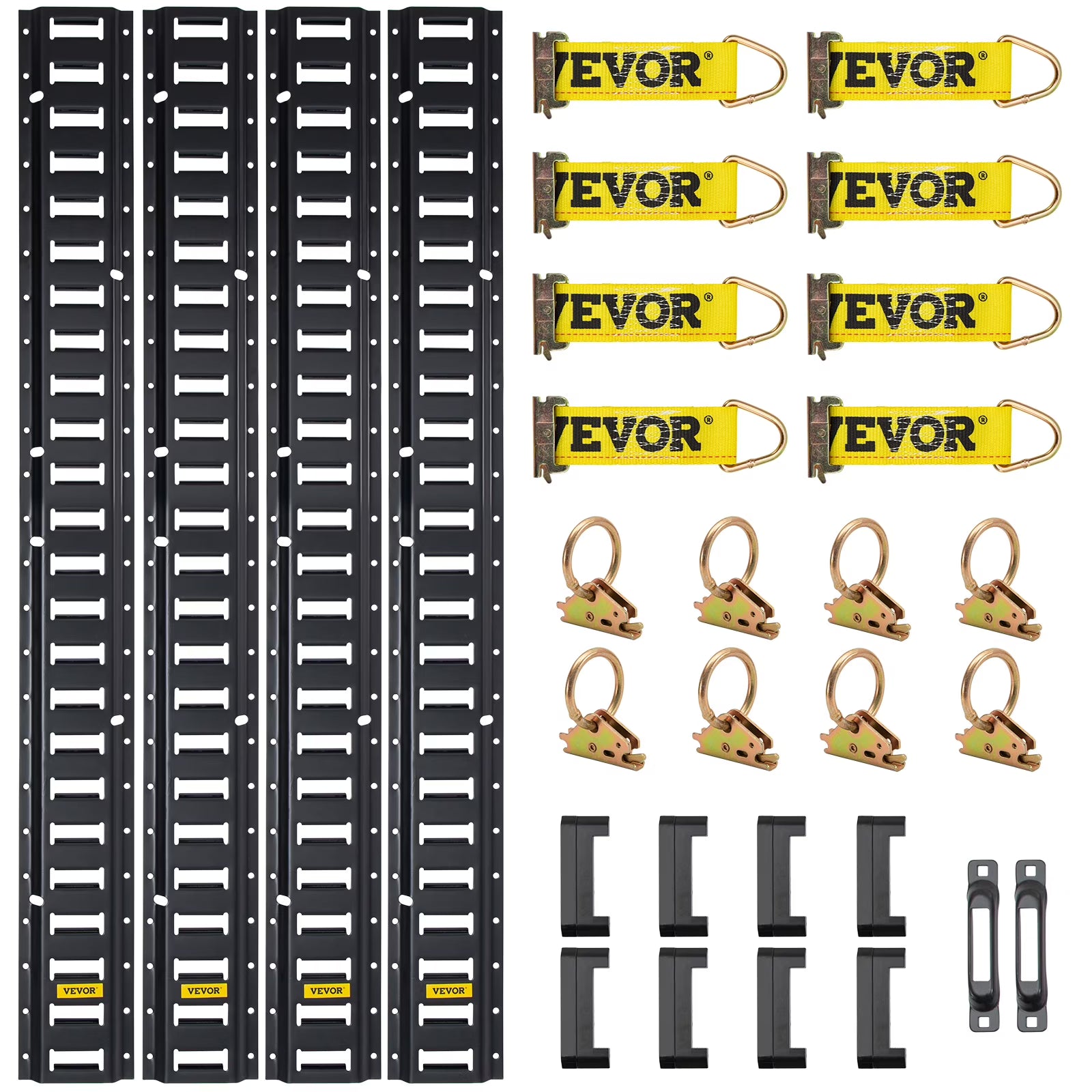30Pcs 5ft Steel E Track Tie-Down Rail Kit with 8 O Rings S60463