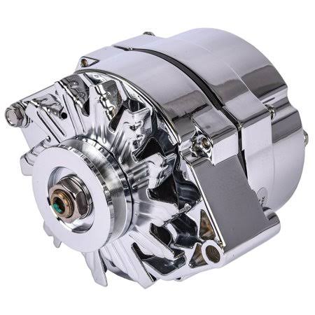 Chrome 100 Amps GM Alternator with V-Belt Pulley O972095