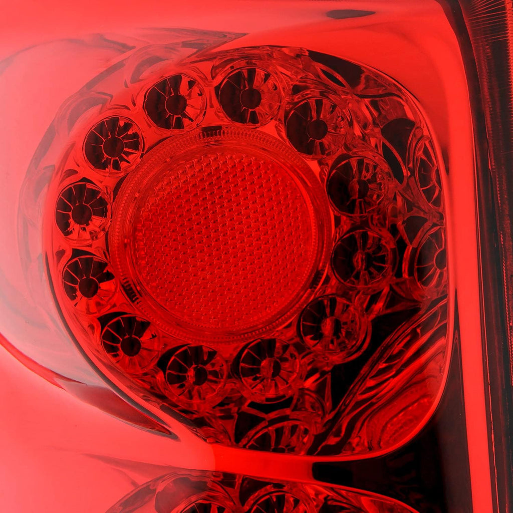 LED Chrome Red Clear Tail Brake Lights Pair B4685