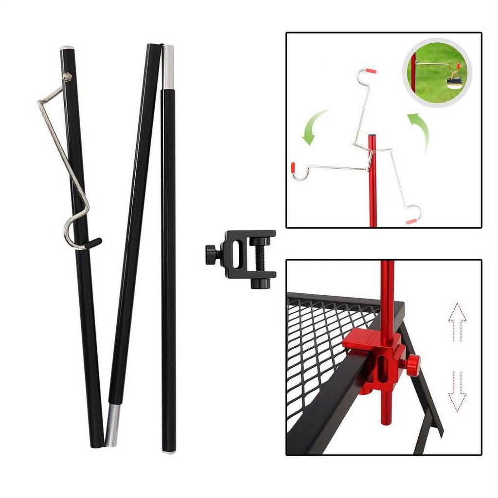 Black Folding Adjustable Camping Lamp Pole E252866