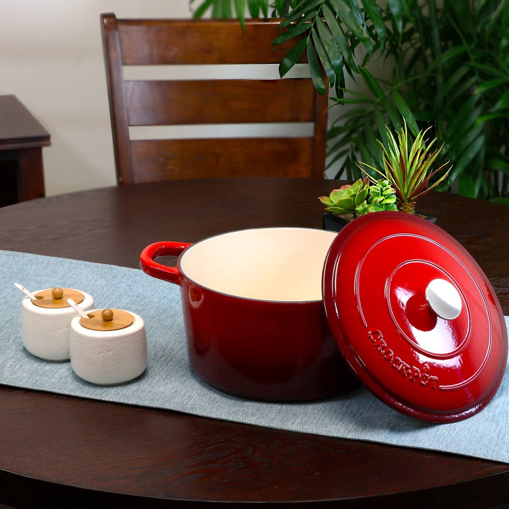 Scarlet Red 7-Quart Cast Iron Dutch Oven R290626