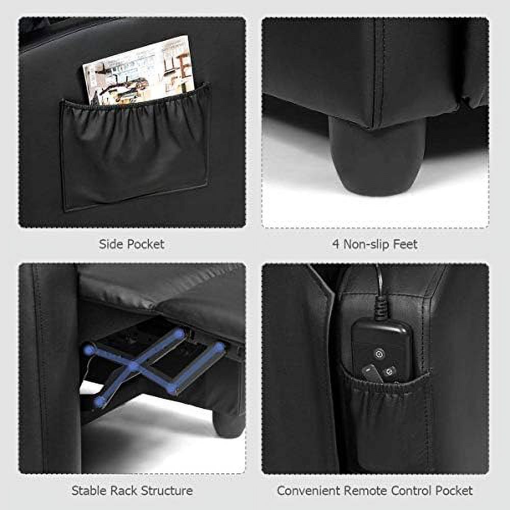 Moccha Massage Recliner Chair Ergonomic Adjustable Single Sofa with Padded Seat Backrest Footrest Remote Control C503773