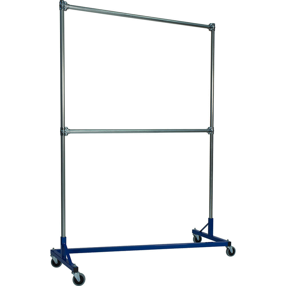 5 ft Heavy Duty Double Rail Garment Rack in Blue B311908