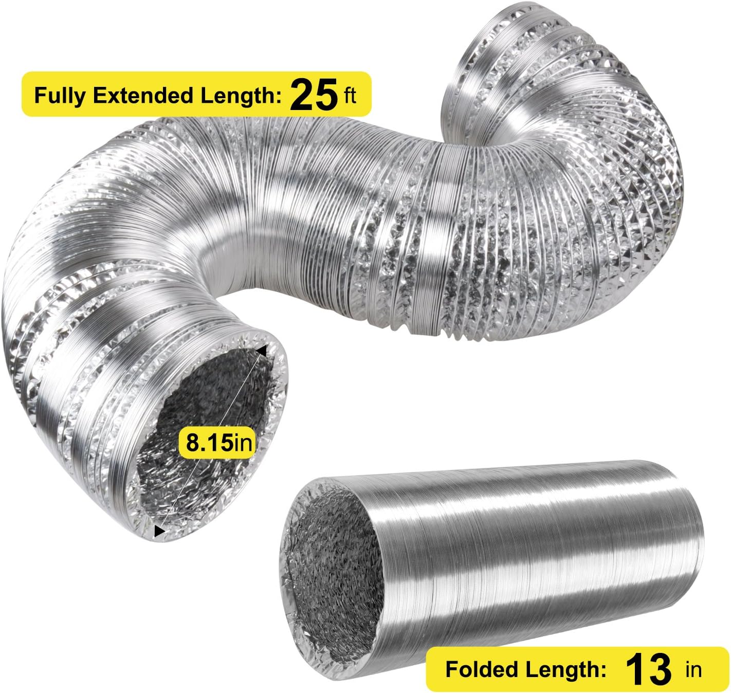 8 Inch 500 CFM Inline Fan with Speed Controller Carbon Filter 25 Feet Ducting Temperature Humidity Monitor E55632