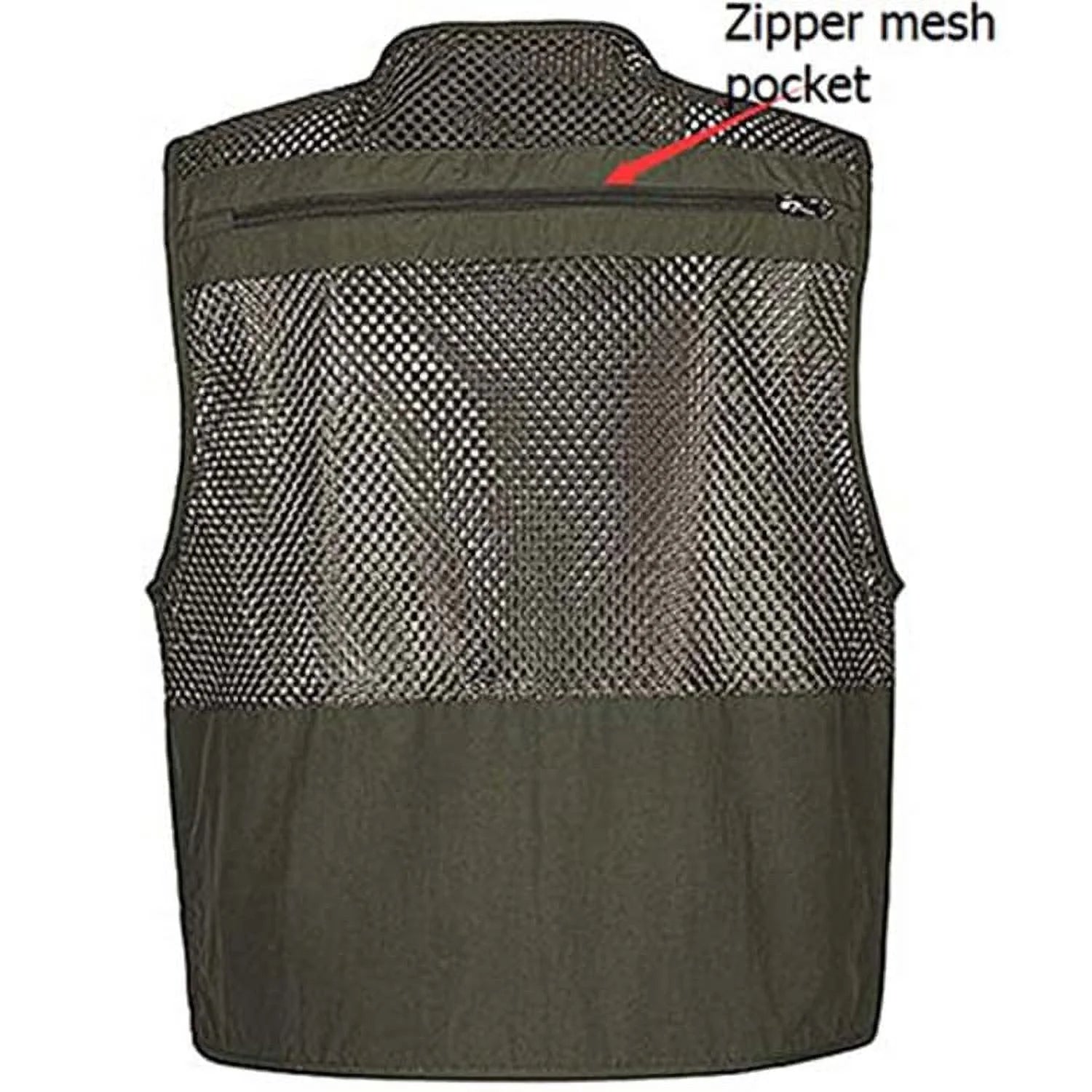 Beige XL Mesh 16 Pockets Quick Dry Fishing Hiking Vest E412