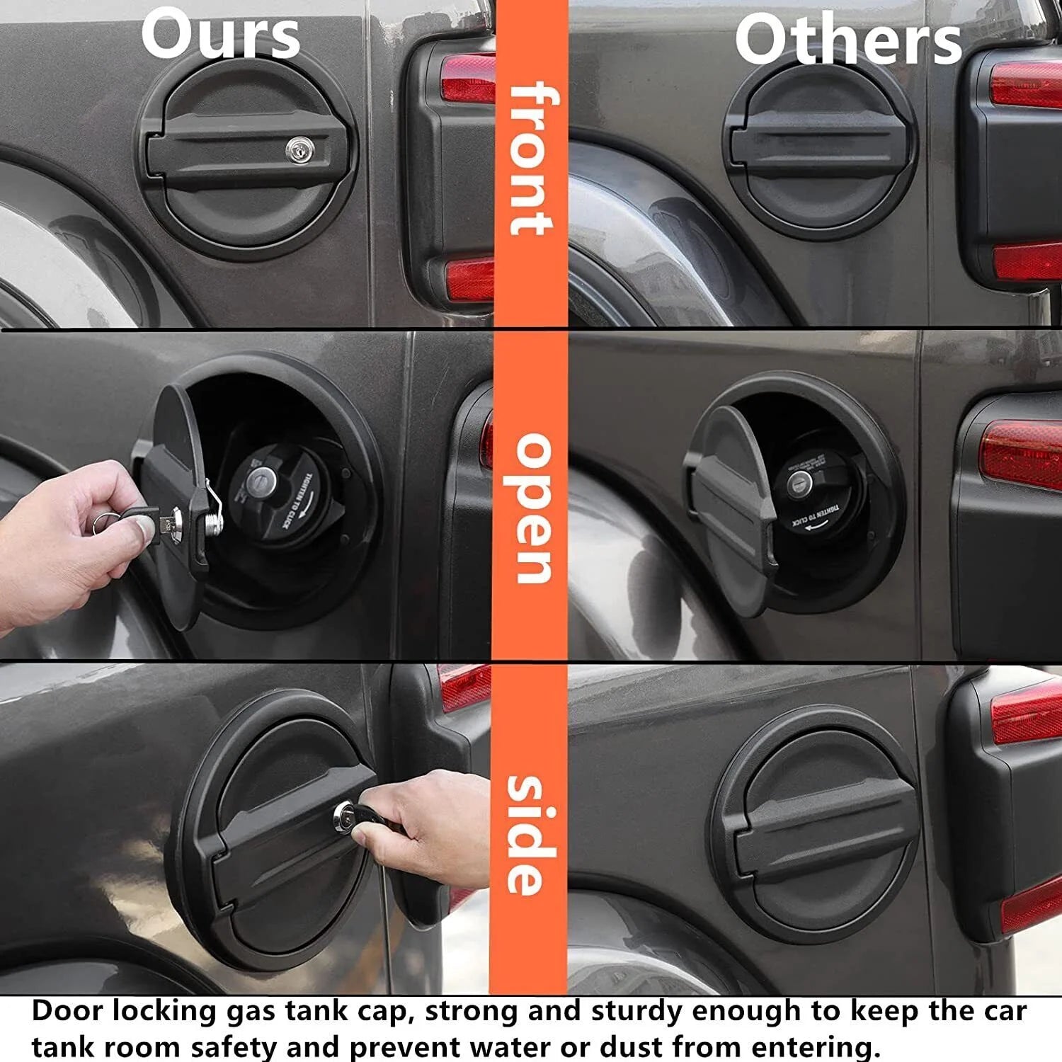 Locking Fuel Door Fuel Tank Cover Black Q1028