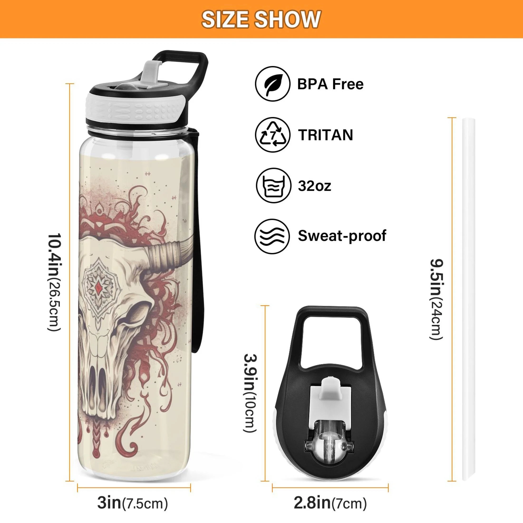 32oz Leakproof Tritan Water Bottle with Straw Z3030