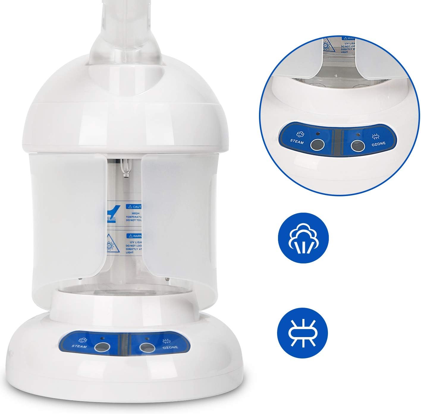 White Nano Ionic Facial Steamer with Extendable Arm A4572