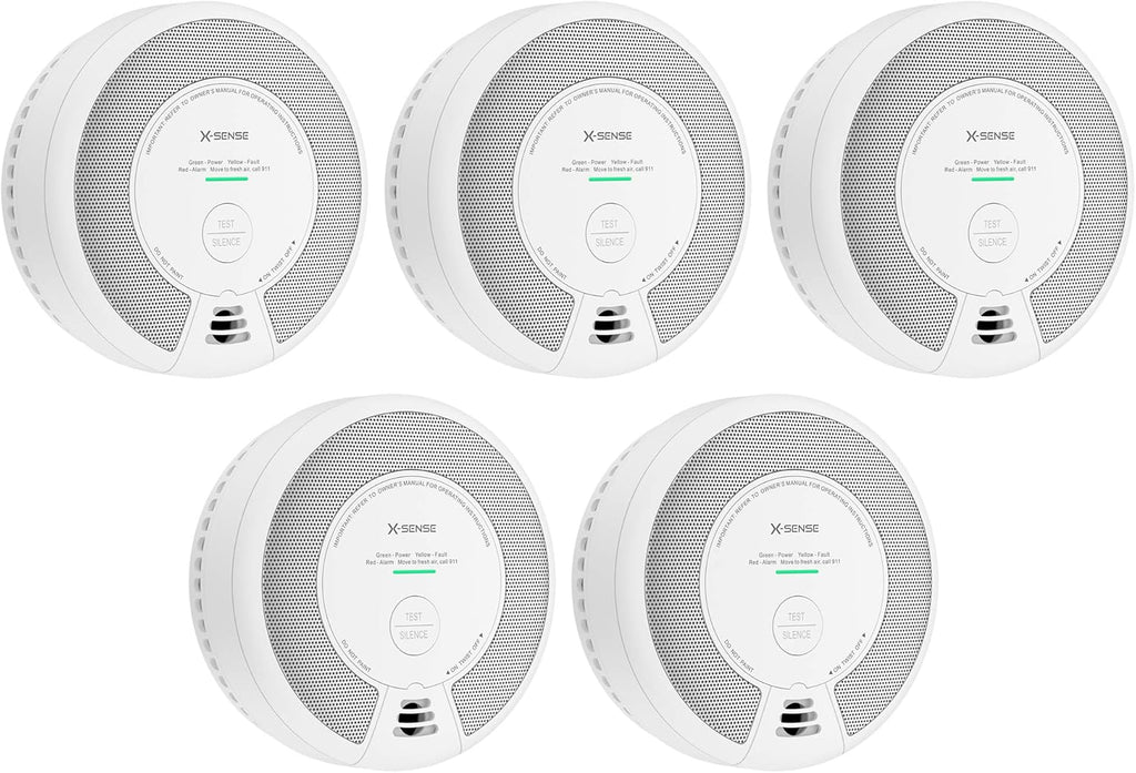 2-in-1 Smoke and Carbon Monoxide Detector Alarm, 10-Year Battery-Operated Dual Sensor, Pack of 3 F874553