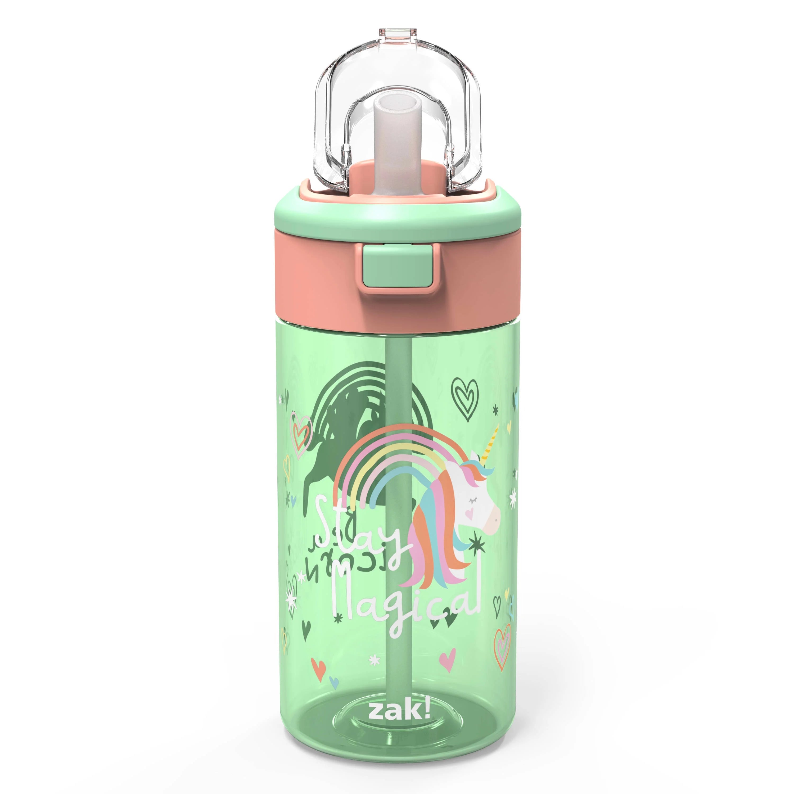 Unicorn Reusable Plastic Water Bottle with Push-button lid H34602