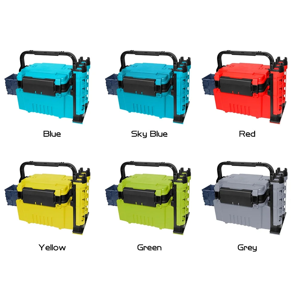 Fishing Box Travel Fishing Case with Bottle Holder and Rod Stands Tubes I2621