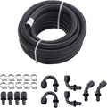 6AN 20FT Nylon Braided Fuel Line Hose Fitting Kit CPE Material Black (3/8" ID) Pack of 2 N44551