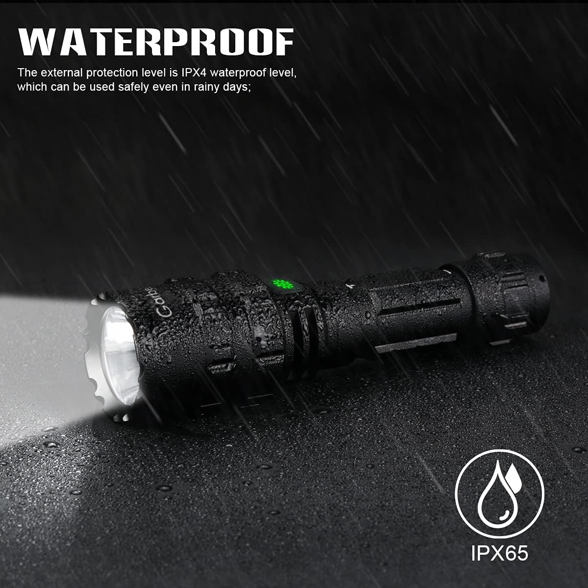 2 Pack LED Flashlight with Picatinny Rail Mount and Tactile Pressure Switch, USB Rechargeable Waterproof R9780