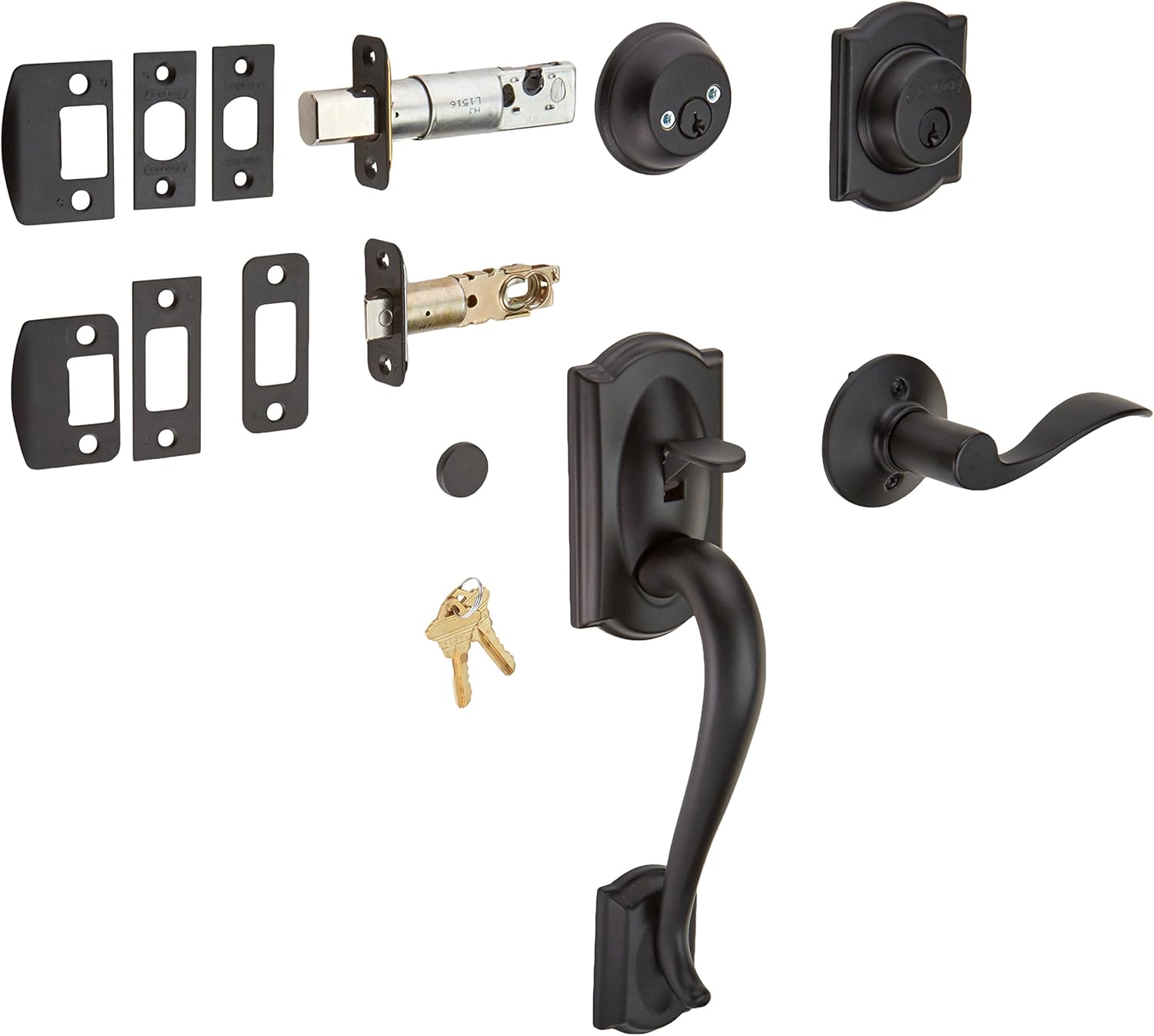 Matte Black Double Cylinder Handleset S576