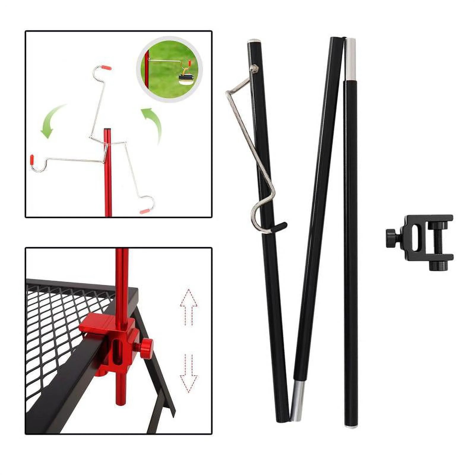 Black Folding Adjustable Camping Lamp Pole E252866