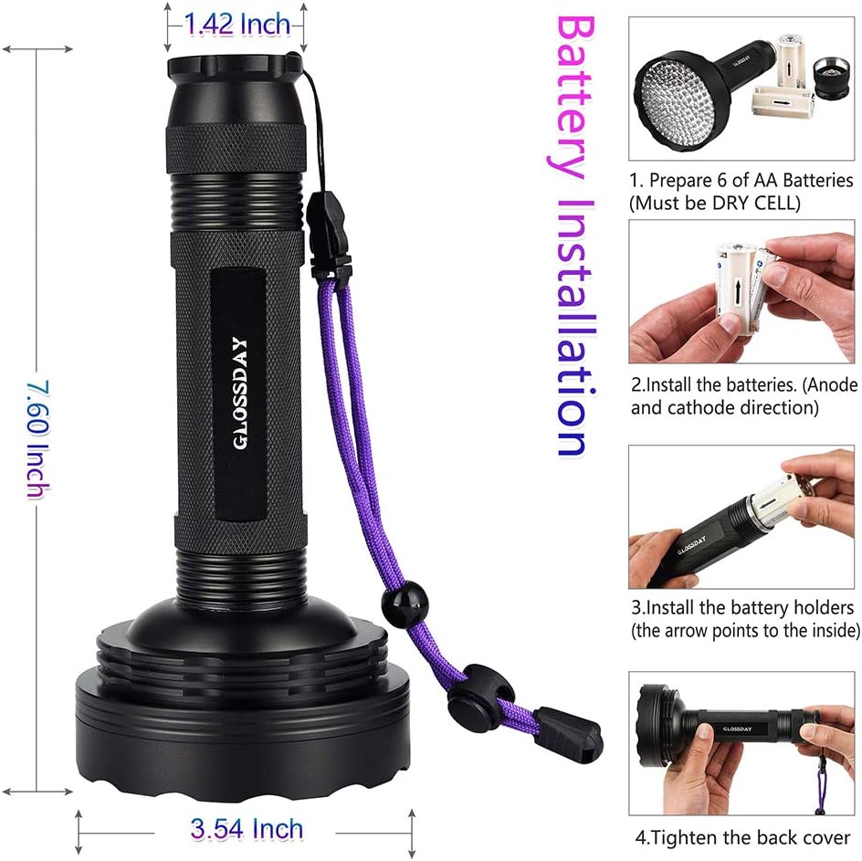 128 LED UV Flashlight, Pack of 2 X806