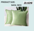 Set of 2 Super Soft Velvet Square Throw Pillow Covers with Fringe M914