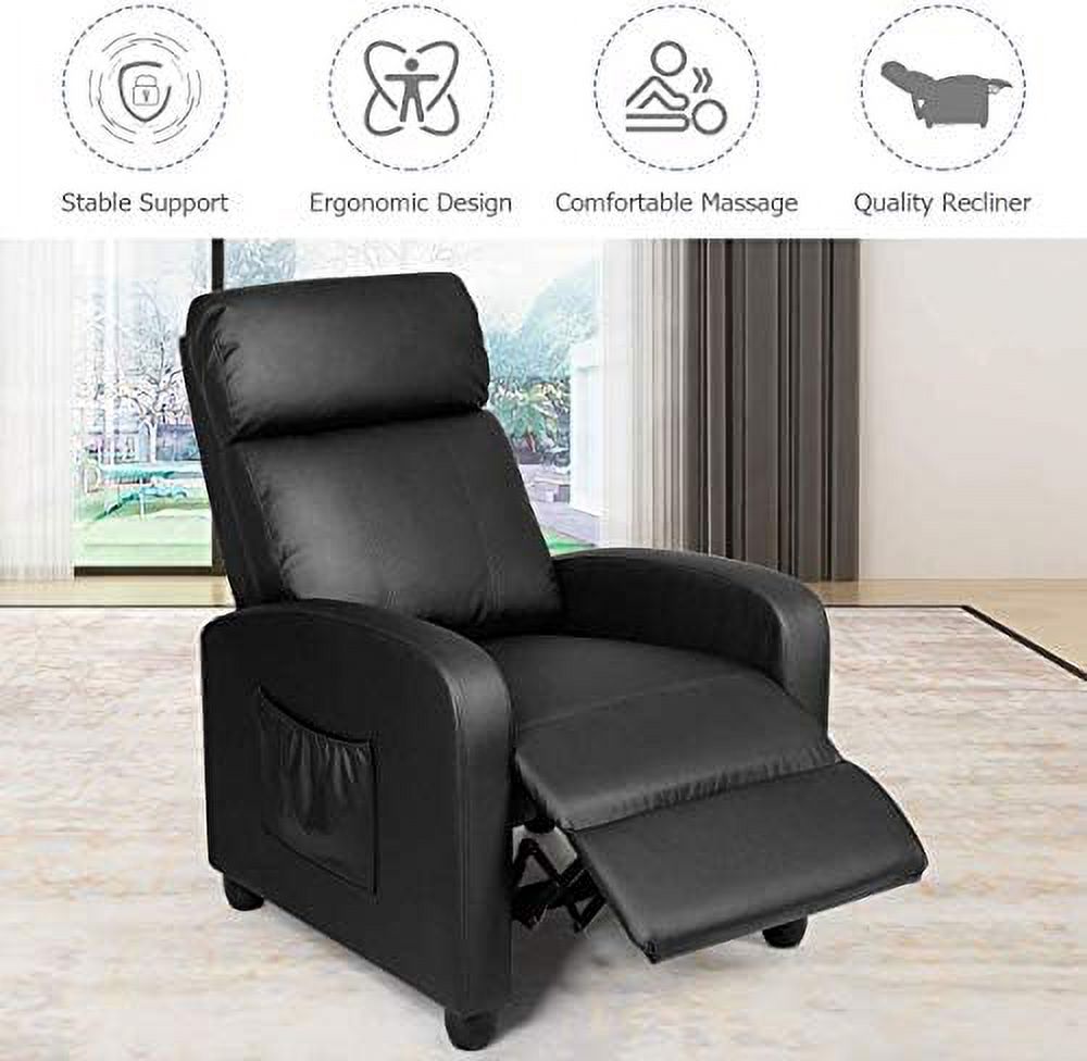 Moccha Massage Recliner Chair Ergonomic Adjustable Single Sofa with Padded Seat Backrest Footrest Remote Control C503773