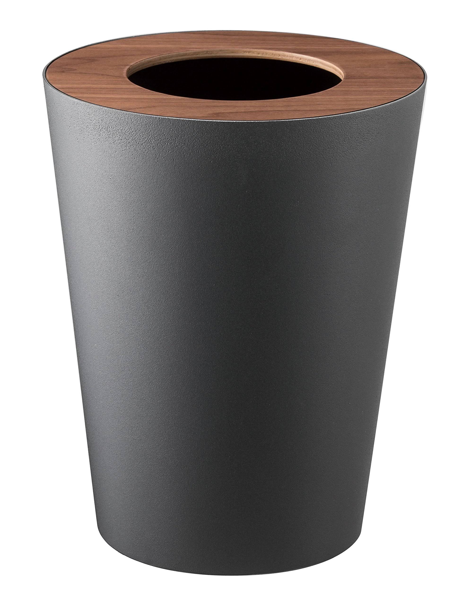 Black Round Trash Can O61687