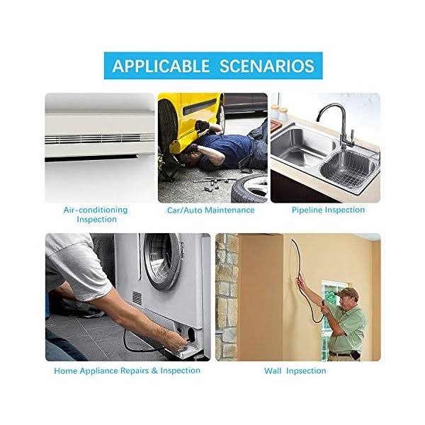 Semi-Rigid Wireless Endoscope, 2.0 MP HD WiFi Borescope Inspection Camera, 16 inch Focal Distance, 1800mAh Battery K4221