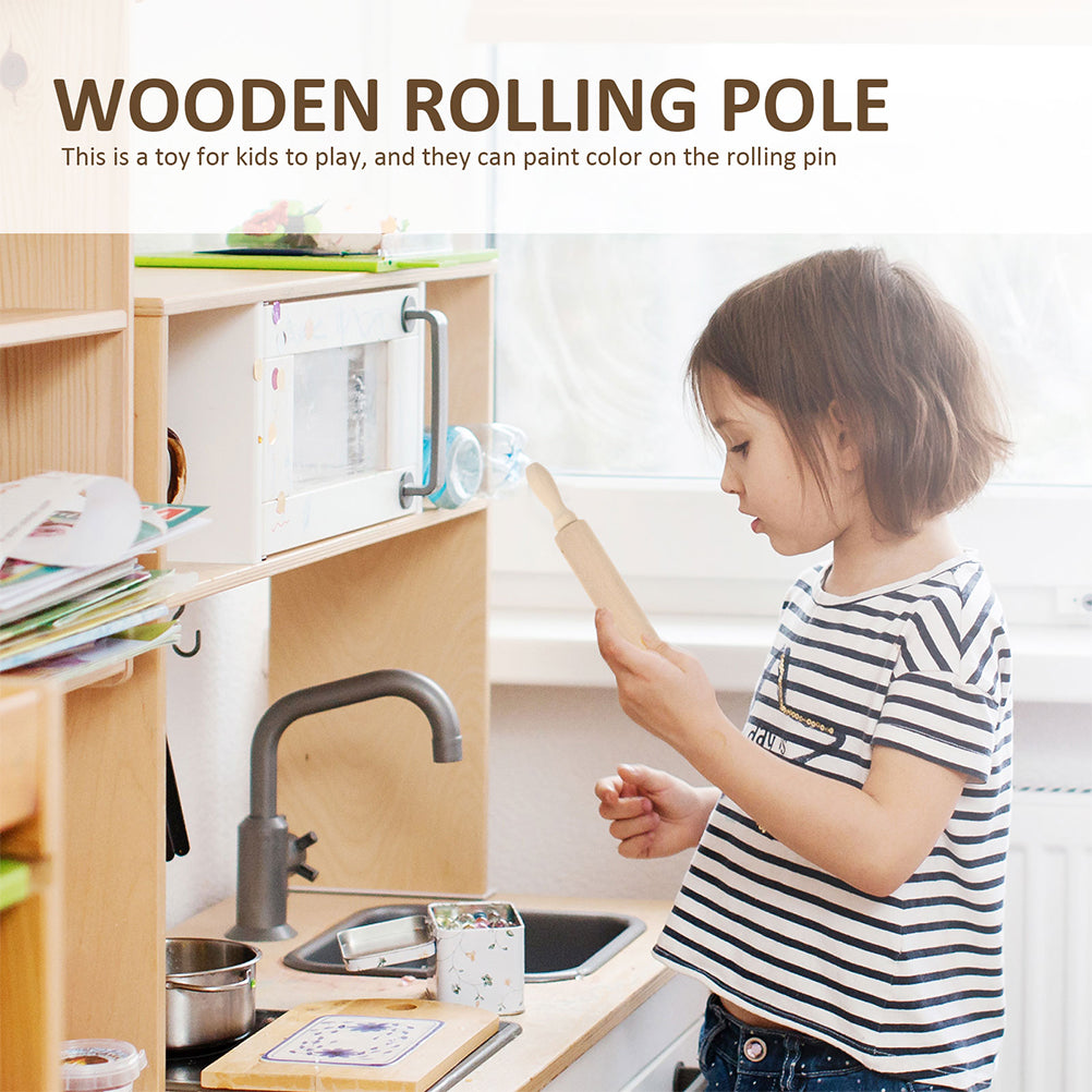 6 Pcs Wooden Rolling Pin Toy Playset Z203496