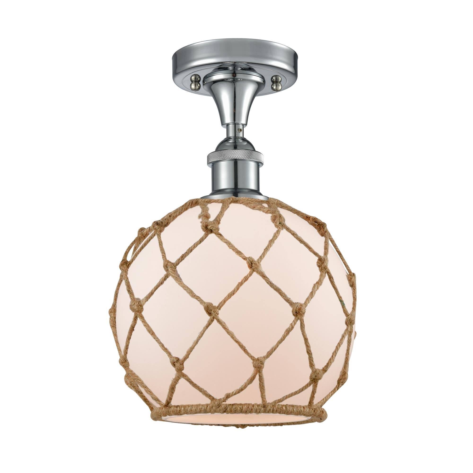 Farmhouse Rope 1 Light Semi-Flush Mount I4990