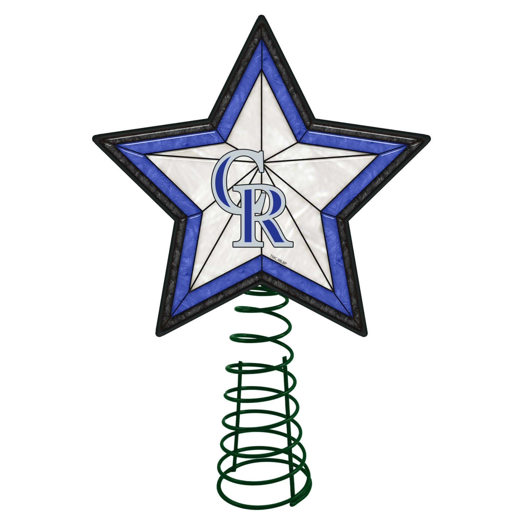 Lighted Blue and Black Star Christmas Tree Topper S720