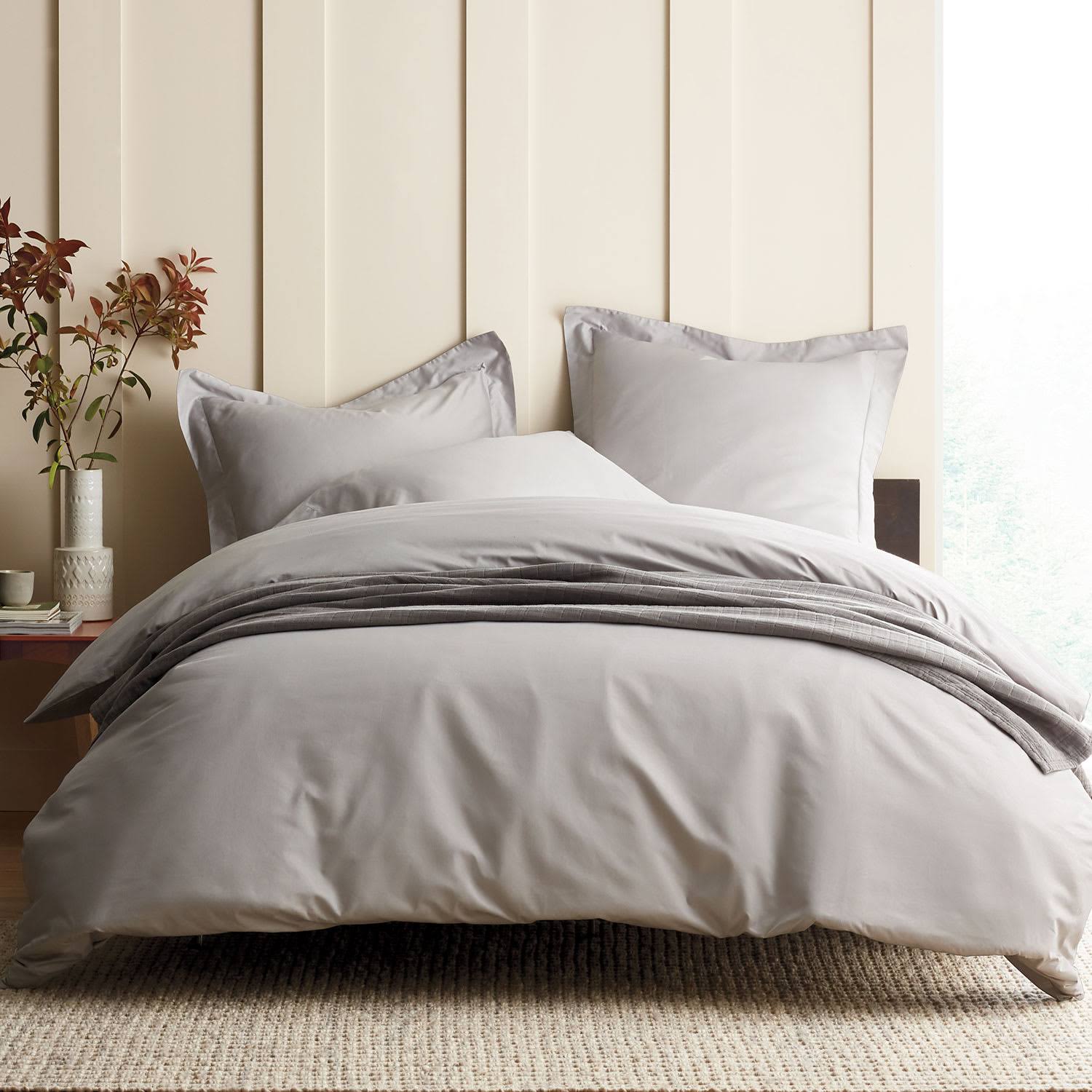 Queen Size Gray Smoke Supima Cotton Fitted Sheet D913