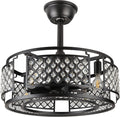 Black Industrial Caged Ceiling Fan with Remote Control V644507