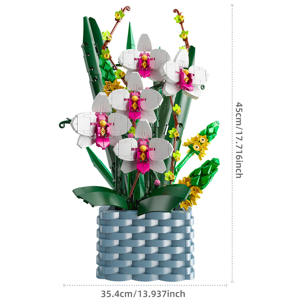 Flower Bouquet Orchid Lily and Strelitzia Building Block Model W815033