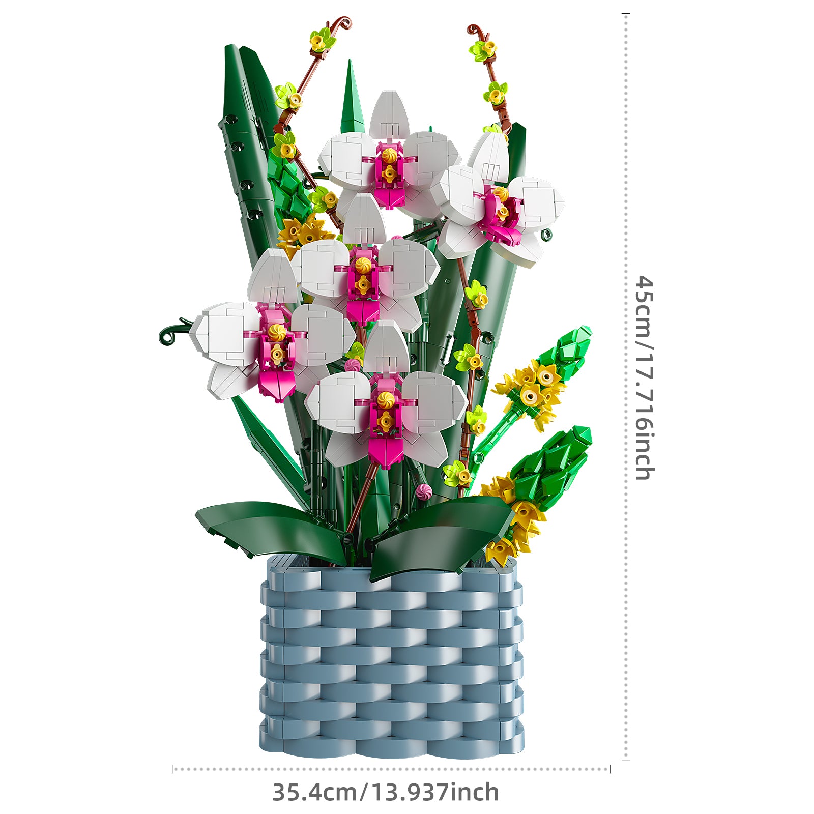 Flower Bouquet Orchid Lily and Strelitzia Building Block Model W815033